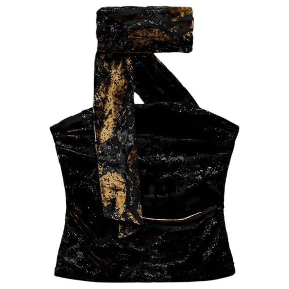 ✨ ZARA Velvet Neck Scarf Top | Size L | New - Picture 6 of 10